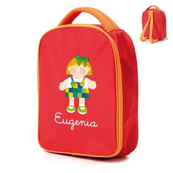 Mochila guardería cuadritos niña