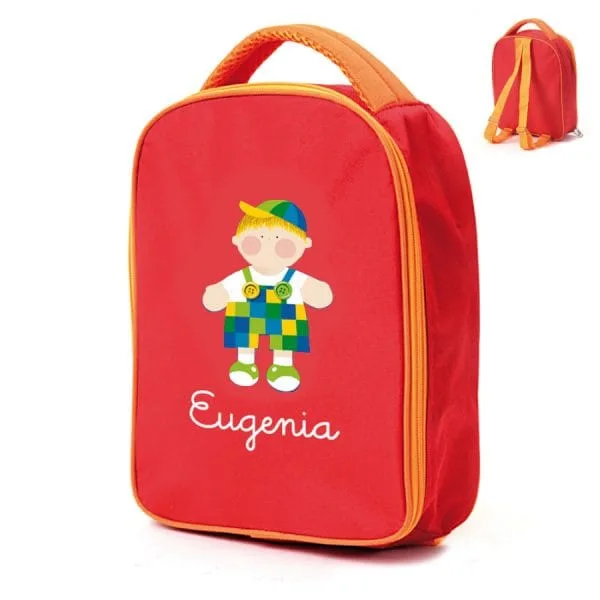 Mochila guardería cuadritos niño - Imagen 2