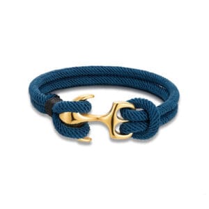 Polsera Àncora Daurada Blau