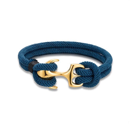 Polsera Àncora Daurada Blau