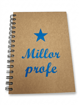 Llibreta espiral "Millor profe" lletres blaves