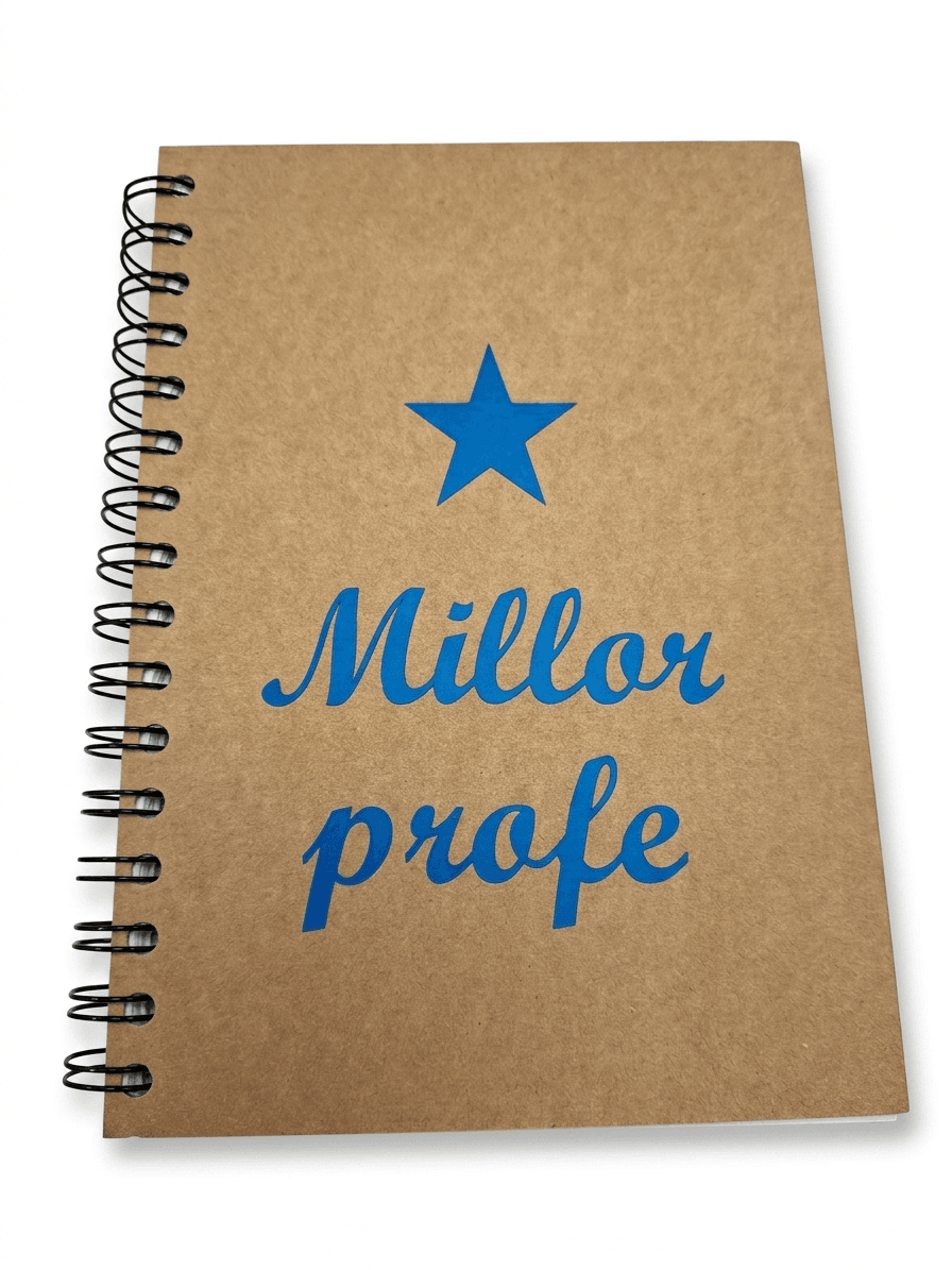 Llibreta espiral "Millor profe" lletres blaves