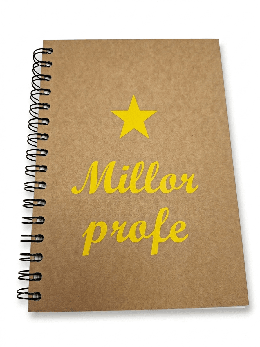 Llibreta espiral "Millor profe" lletres grogues