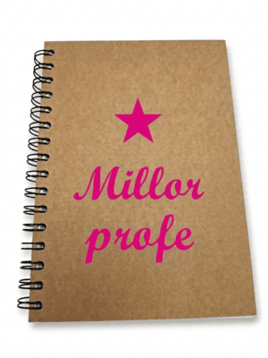 Llibreta espiral "Millor profe" lletres fúcsies