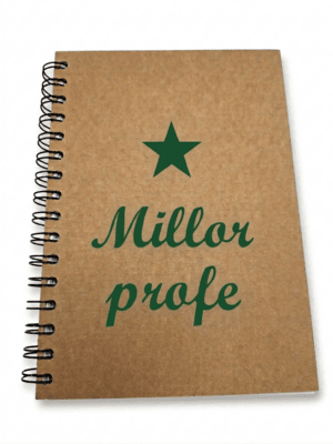 Llibreta espiral "Millor profe" lletres verdes