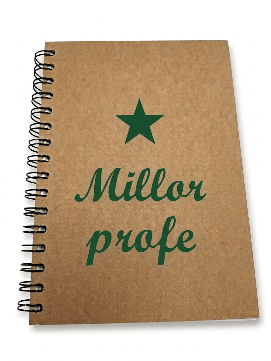 Llibreta espiral "Millor profe" lletres verdes