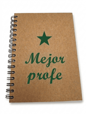 Llibreta espiral "Mejor profe" lletres verdes