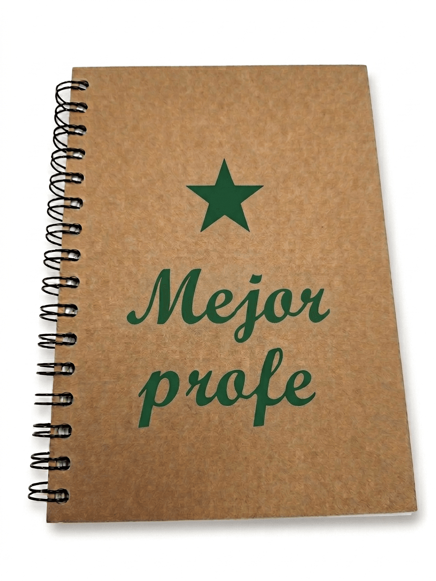 Llibreta espiral "Mejor profe" lletres verdes
