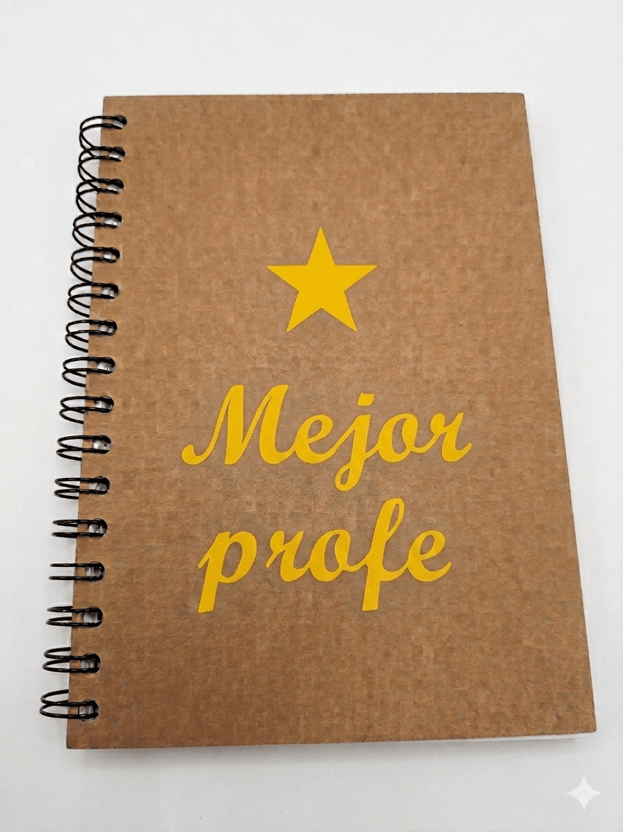 Llibreta espiral "Mejor profe" lletres grogues