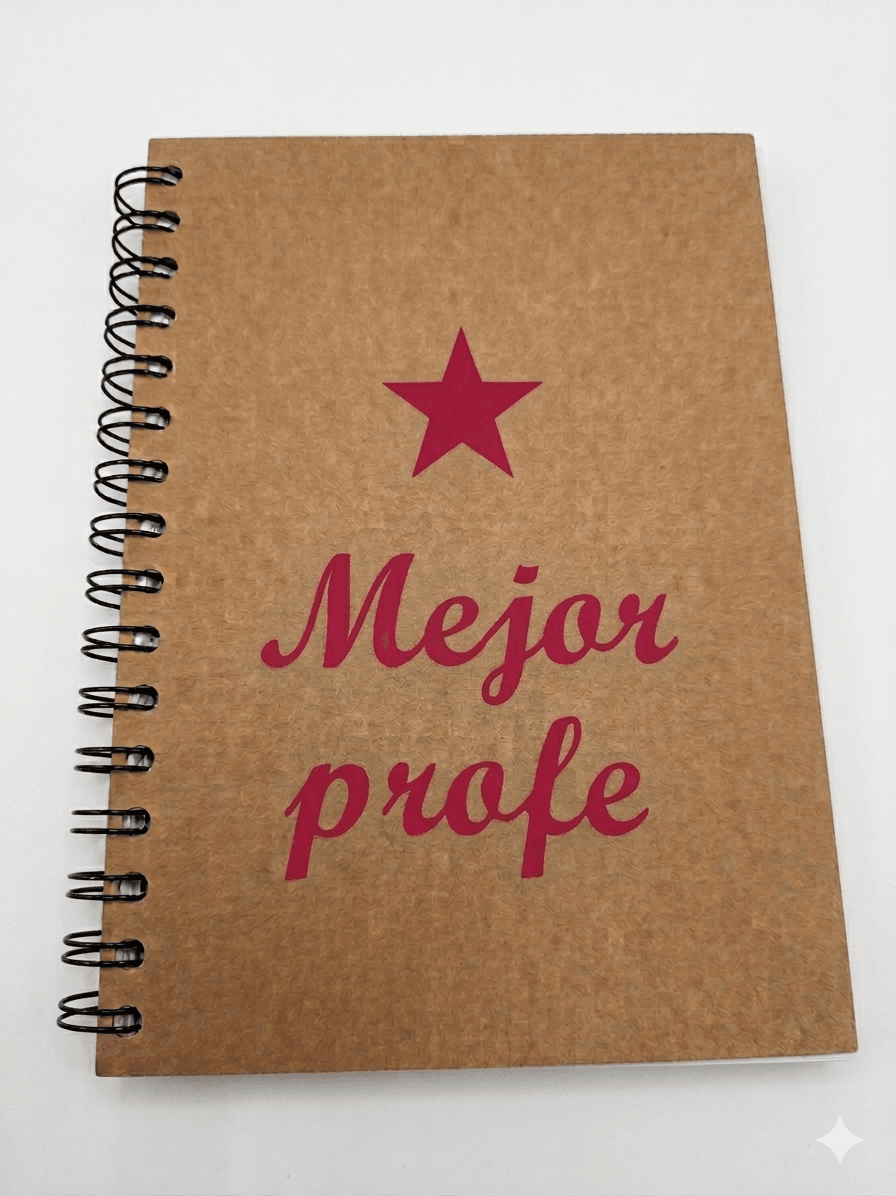 Llibreta espiral "Mejor profe" lletres vermelles
