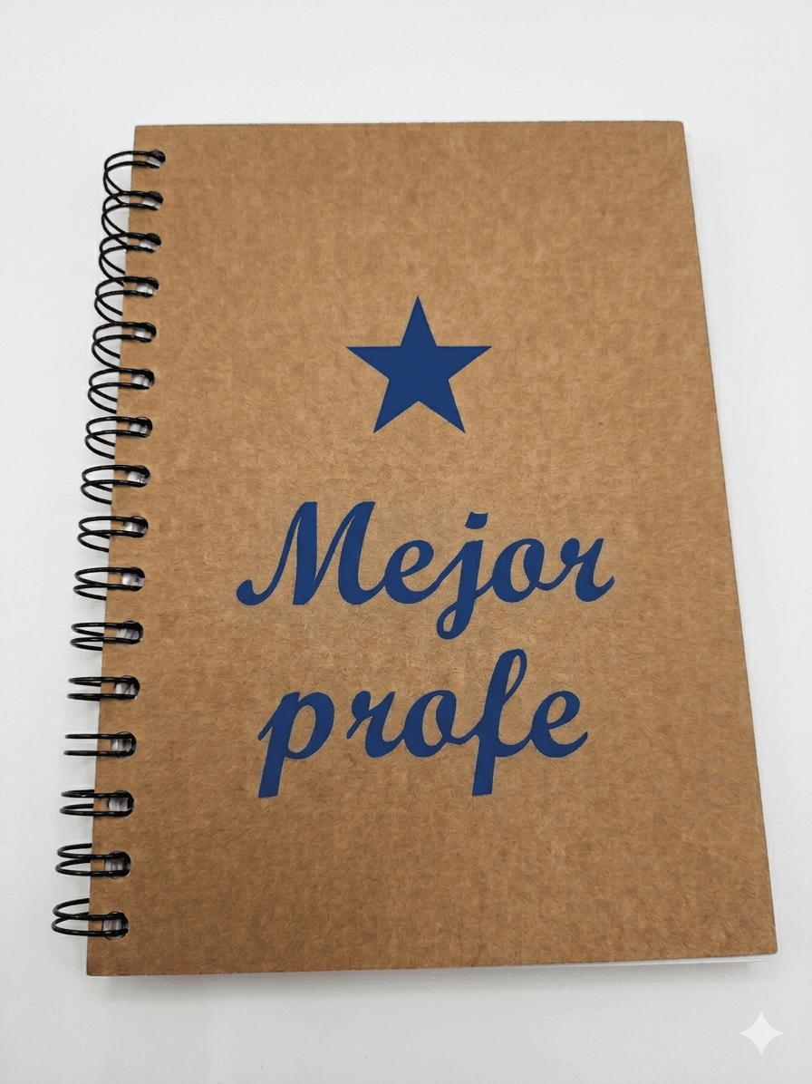Llibreta espiral "Mejor profe" lletres blaves