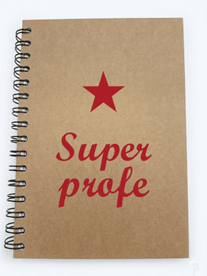 Llibreta espiral "Super profe" lletres vermelles