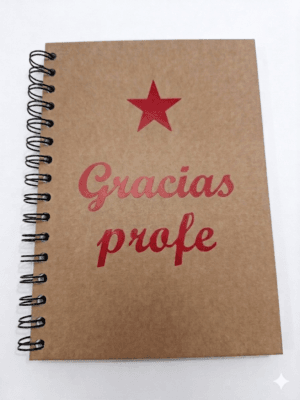 Llibreta espiral "Gracias profe" lletres vermelles